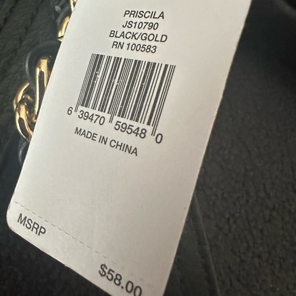 Jessica Simpson Priscilla Black and Gold Crossbody or Wristlet Card Holder Slots - Picture 2 of 7